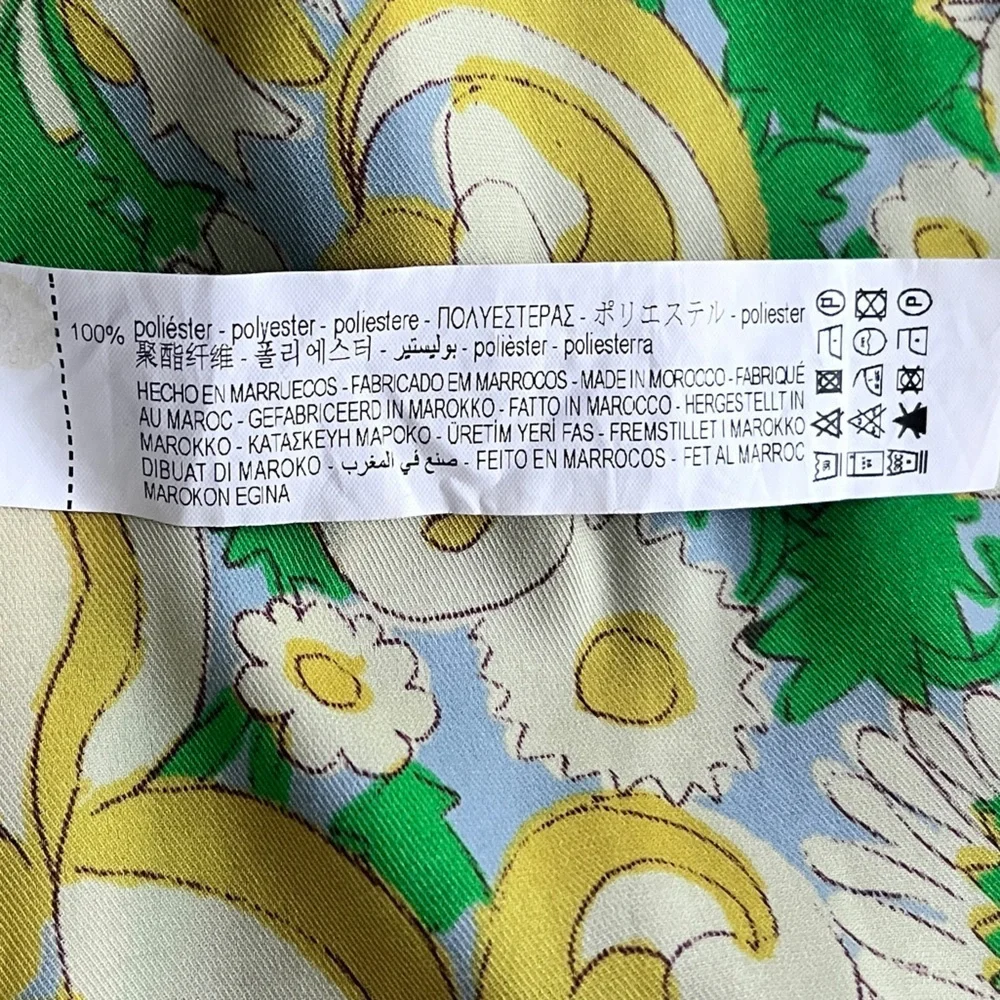 Zara Satin Wrap Yellow Green Floral Paisley Influencer  Baddie Mini Dress Size S